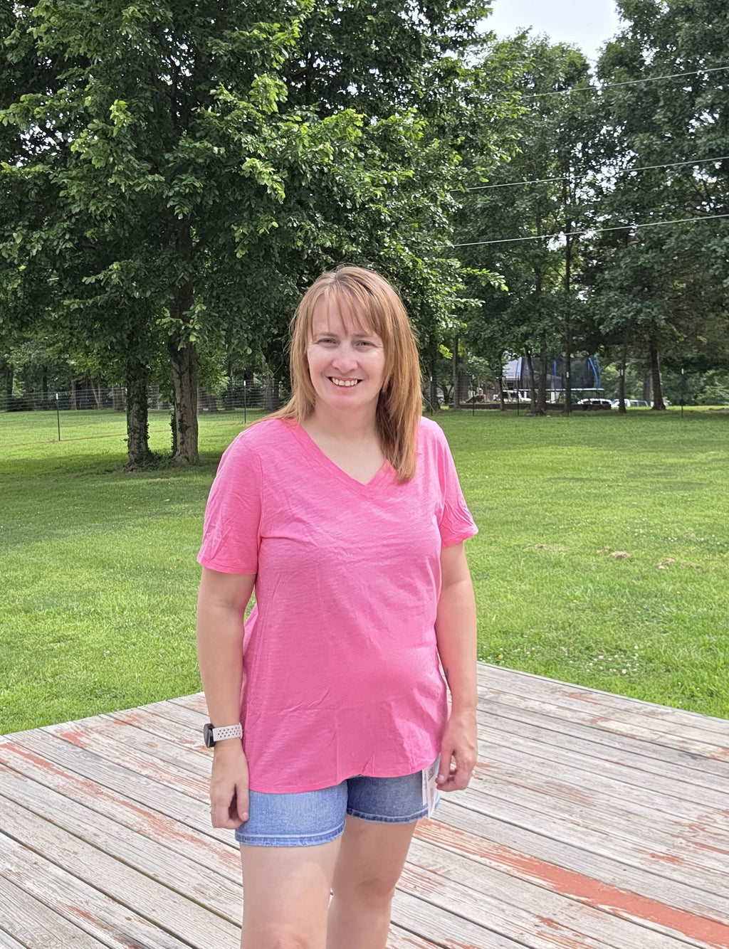 Pink V-Neck T-Shirt