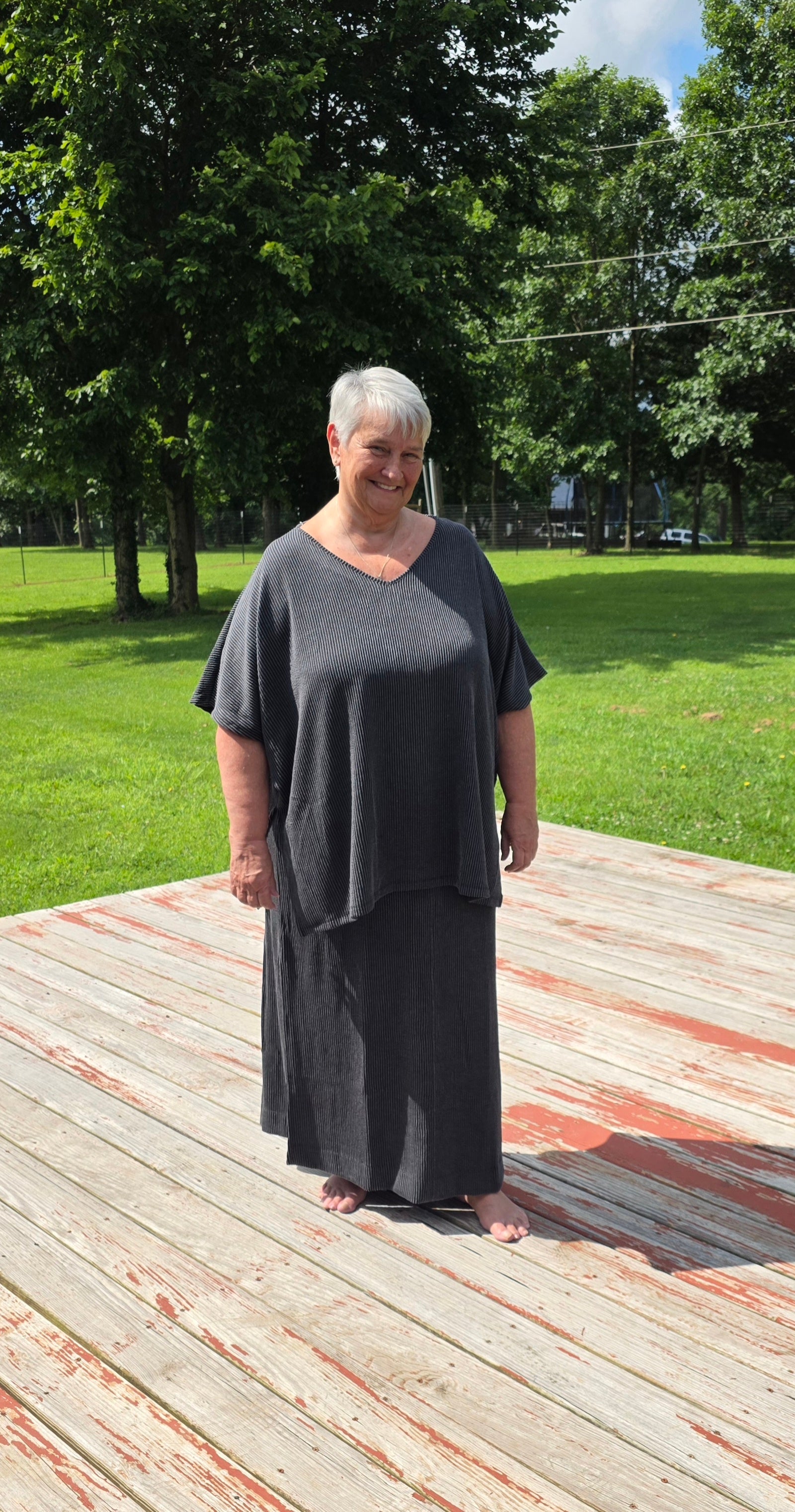 Black Ribbed Spaghetti Strap Dress with a Coverup