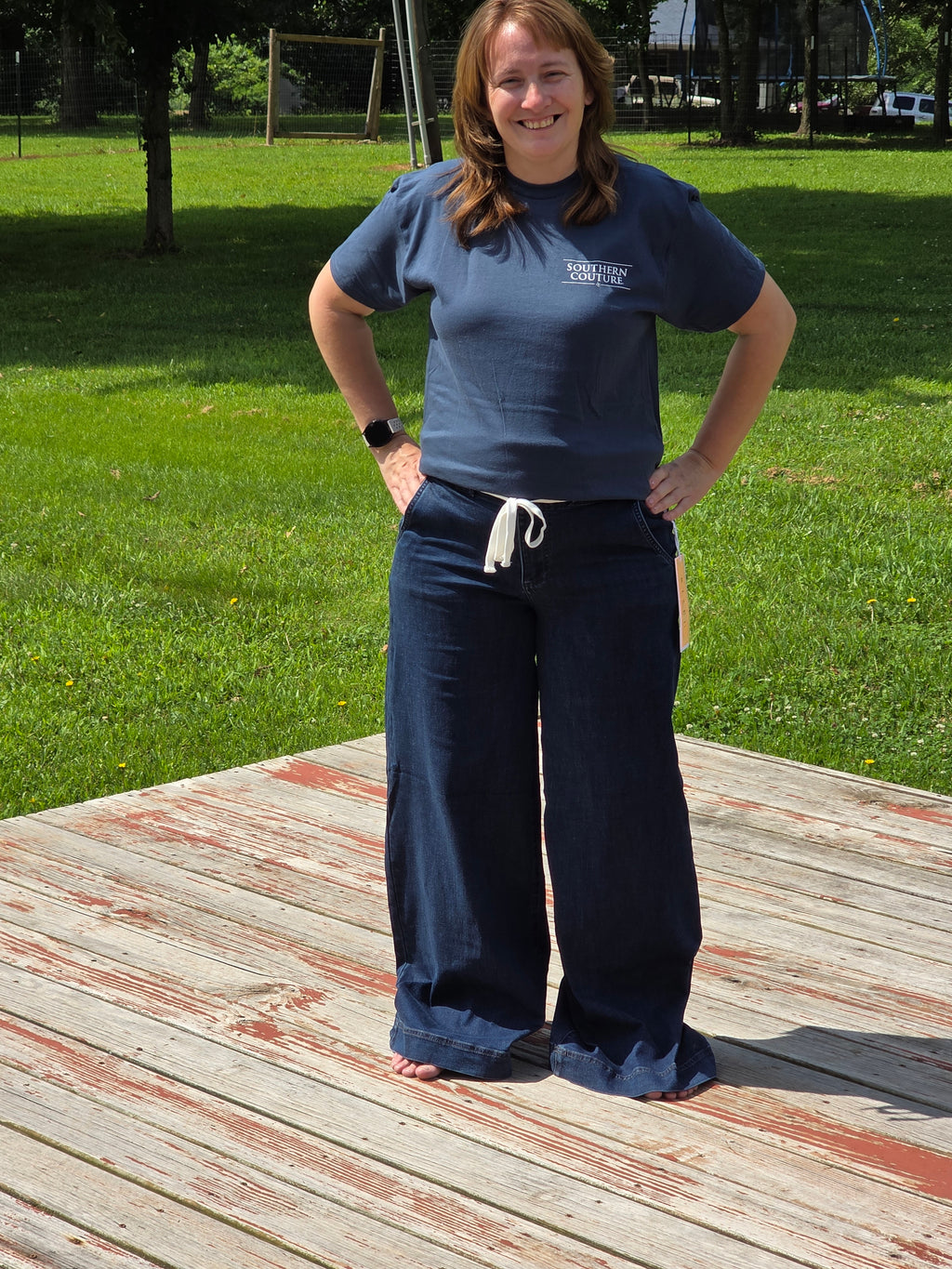 Slouchy Wide Leg Pants With String