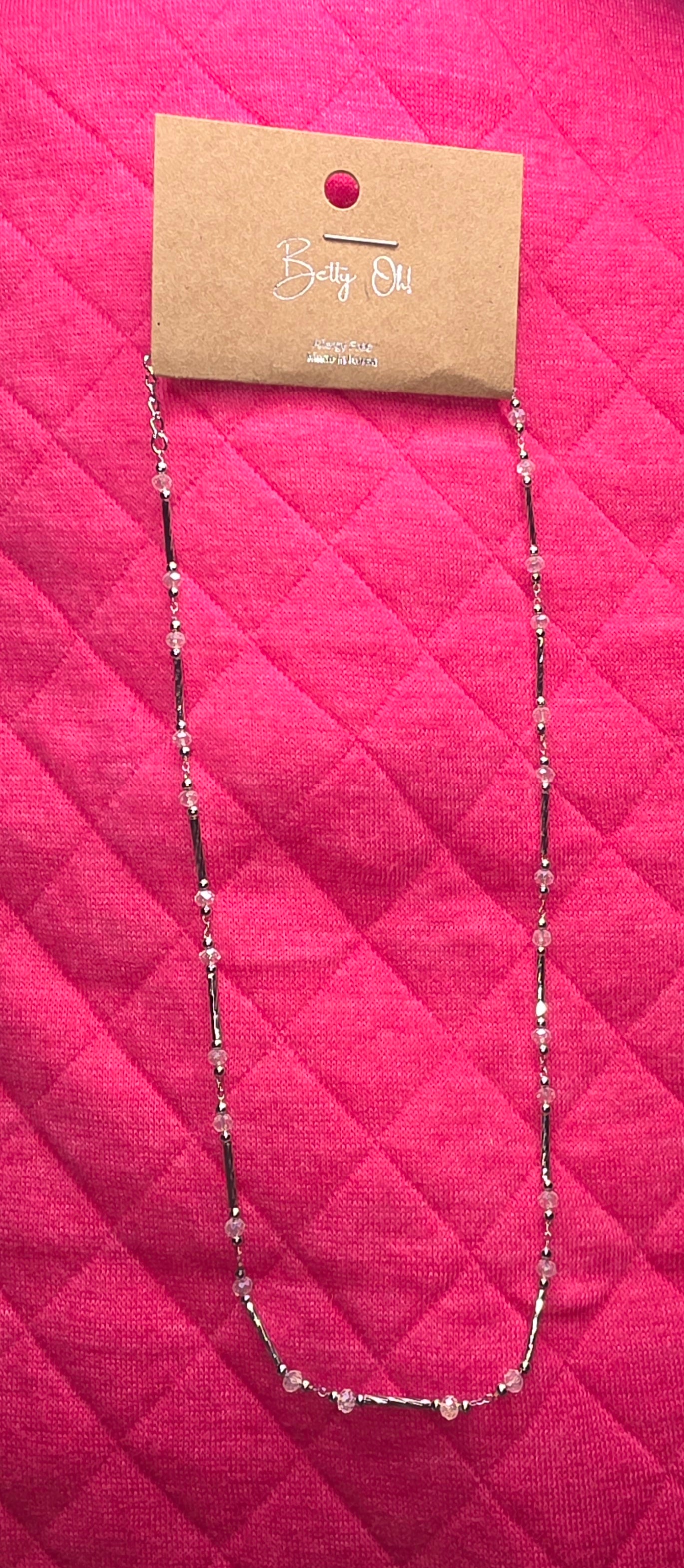 Silver bead/ bar necklace