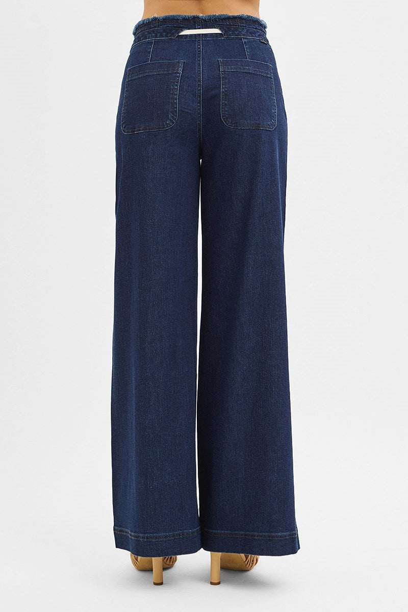 Slouchy Wide Leg Pants With String