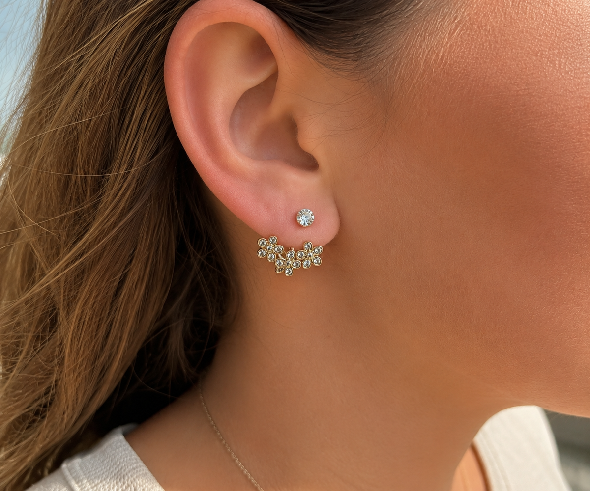 Daisy Ear Climbers Earrings