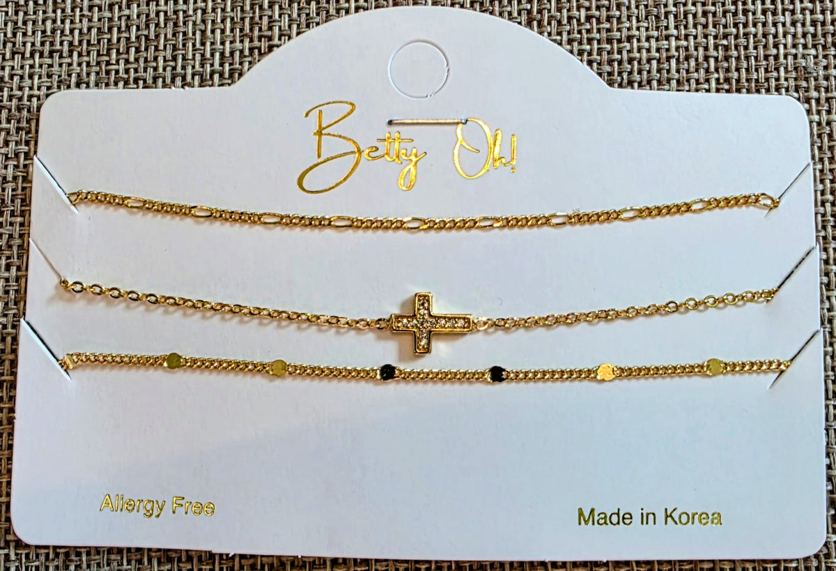 Gold Cross Bracelet