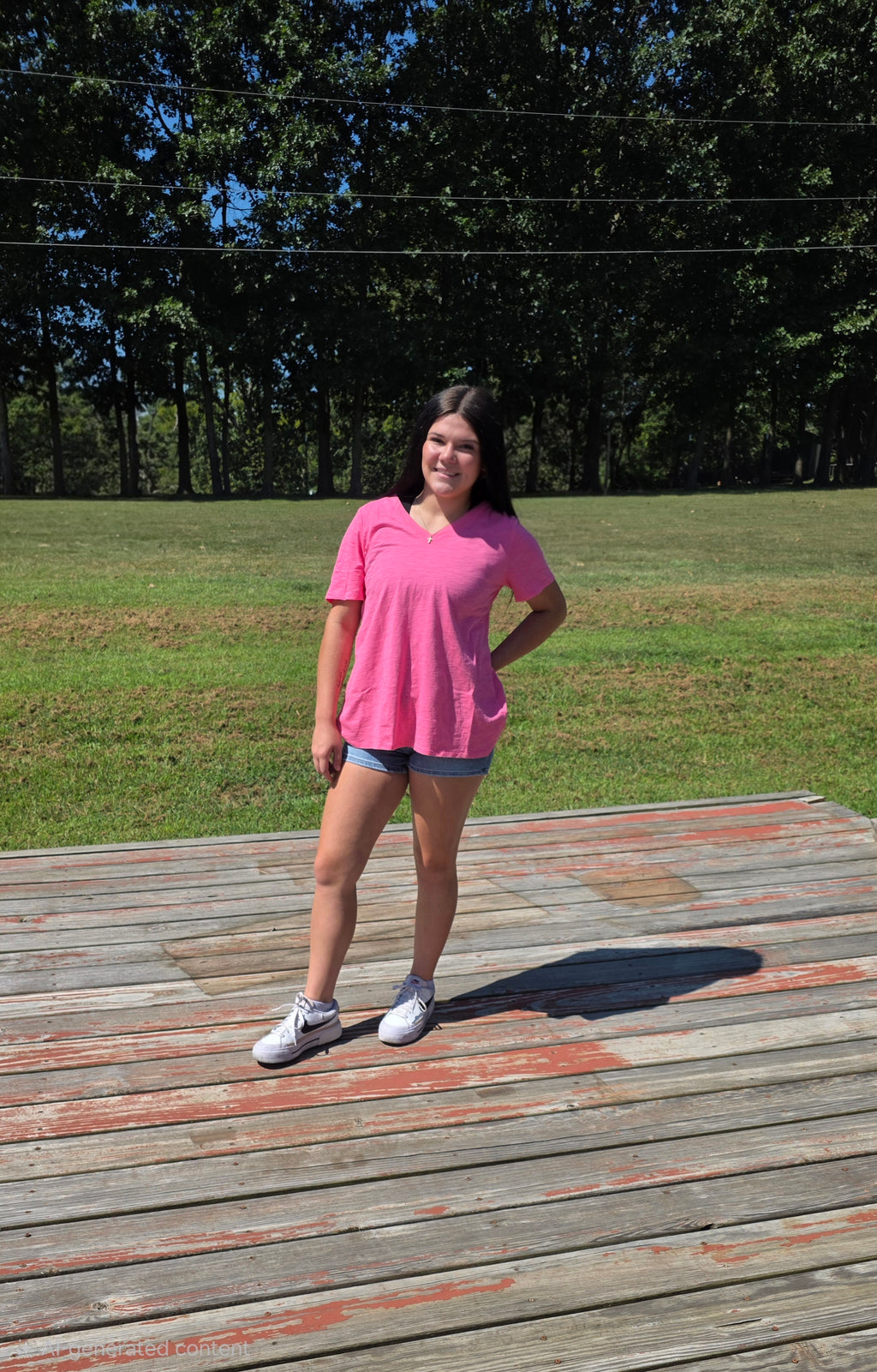 Pink V-Neck T-Shirt