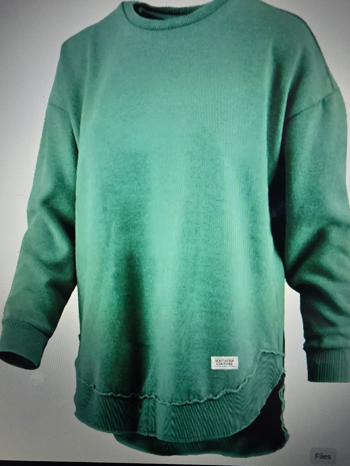 Southern Couture Comfy Round Sweatshirt in Island Green