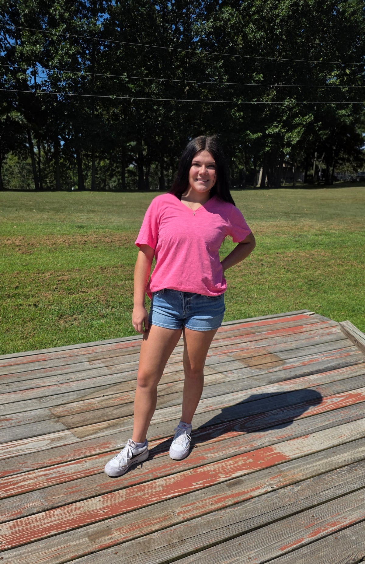 Pink V-Neck T-Shirt