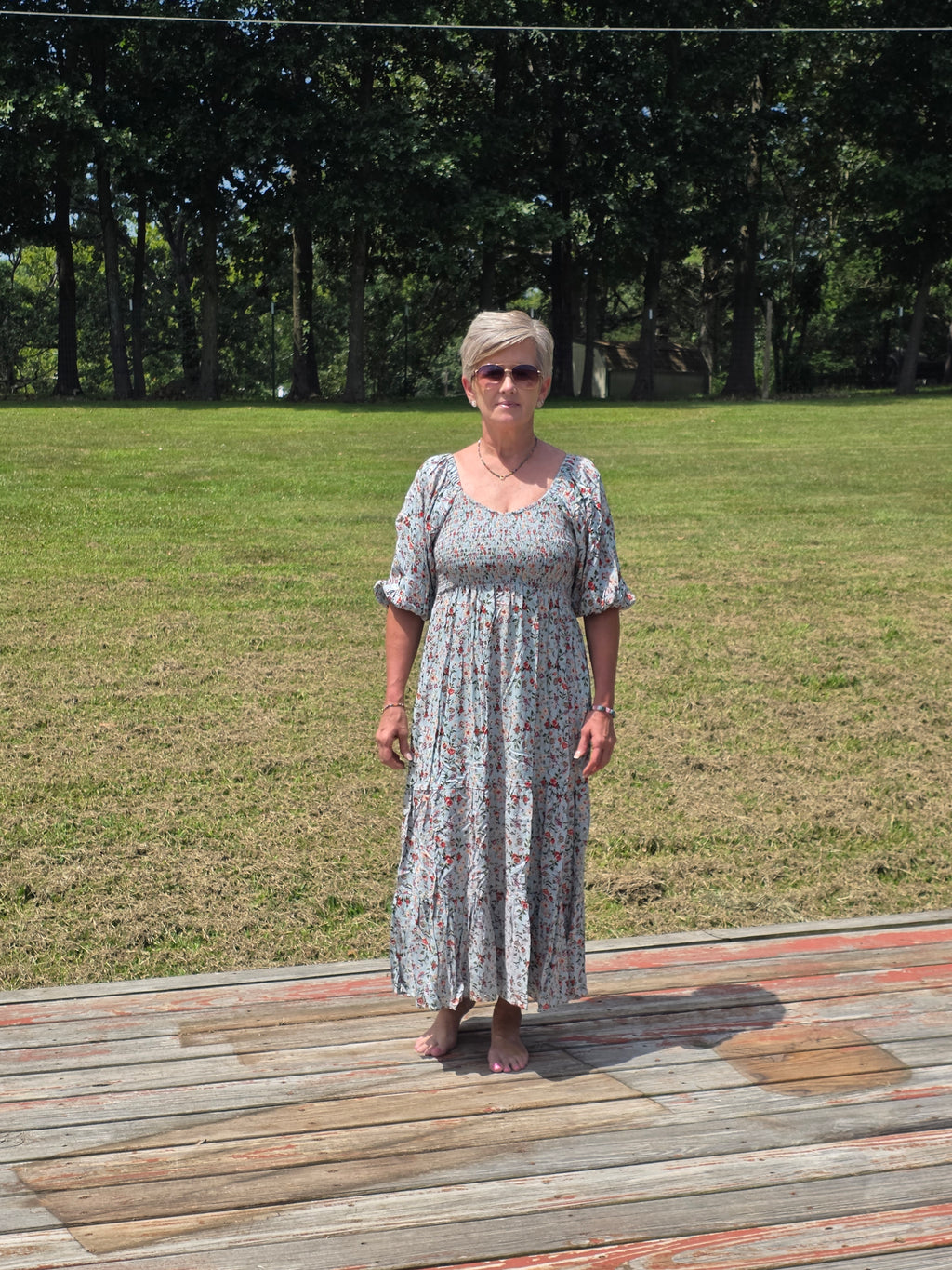 Aqua Floral Dress